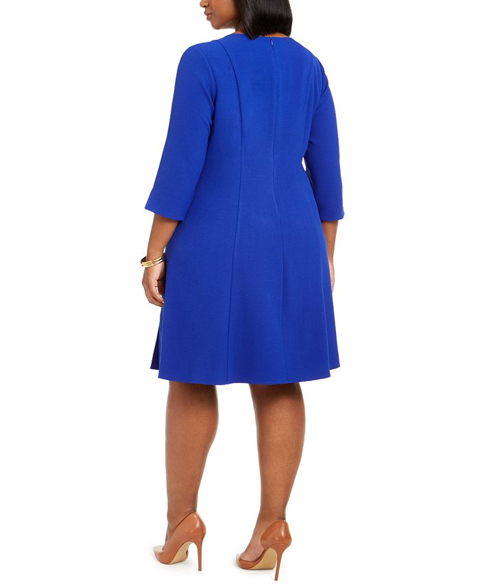 Jessica Howard Plus Size Pleated A-Line Dress - Macy's