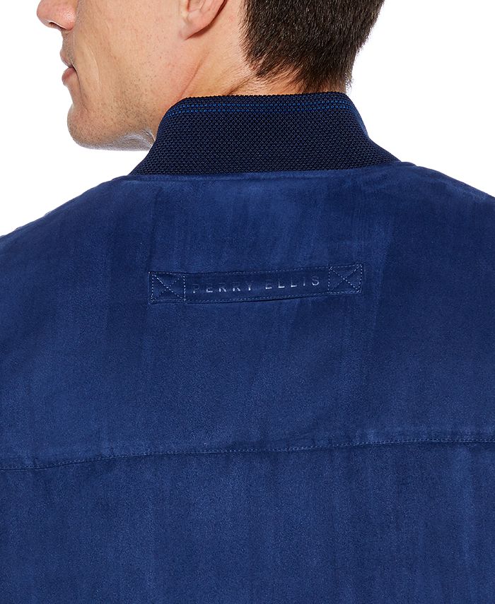 Perry Ellis Men's Faux Suede Bomber Jacket - Macy's