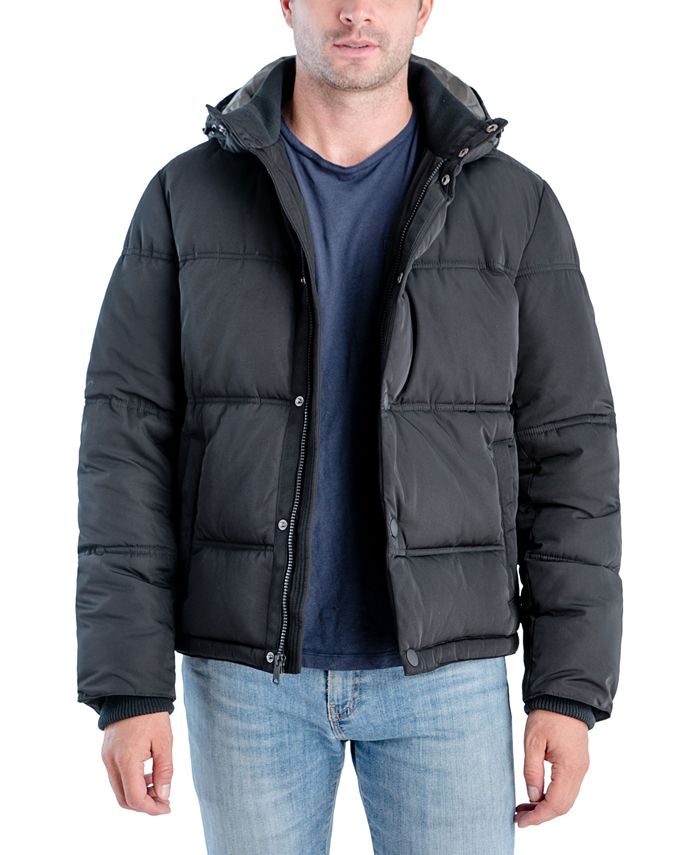 Lucky Brand Men's Southold Tubular Quilted Hooded Ski Jacket - Macy's