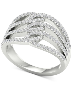 image of Diamond Multi-Row Openwork Statement Ring (5/8 ct. t.w.) in 10k White Gold