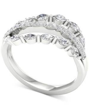 image of Diamond Triple Row Marquise Statement Ring (3/4 ct. t.w.) in 14k White Gold