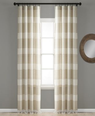 Lush Décor - Tucker Stripe Yarn Dyed Cotton Knotted Tassel 40"x95" Window Panel Set