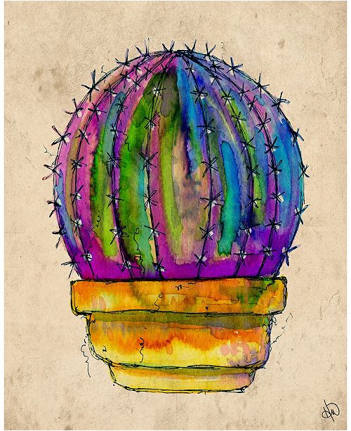 Creative Gallery Terra Cotta Rainbow Cactus Watercolor 36 X 24