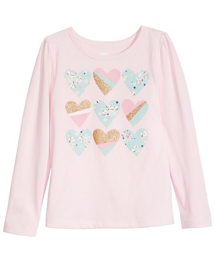 Epic Threads Toddler Girls Heart Pattern T-Shirt, Created for Macy's ...