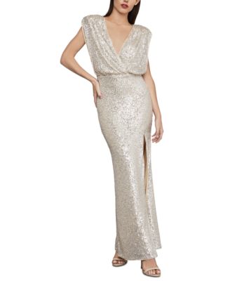 Sequin Surplice Dress