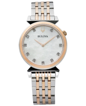 image of Bulova Women-s Regatta Diamond-Accent Two-Tone Stainless Steel Bracelet Watch 30mm