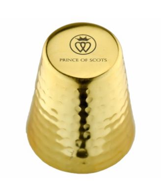 Hammered Copper Shot Glasses with 24K Gold-Plate Set of 2