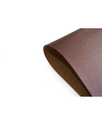Dainty Home Faux Leather Pebble Slip Resistant Suede Backing Embossed 3D Surface Luxury 12" x 18" Place Mats - Set of 4