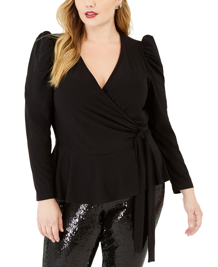 INC International Concepts INC Plus Size PuffShoulder Wrap Top