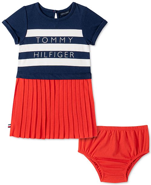 Tommy Hilfiger Baby Girls Pleated Logo Dress Reviews All Girls