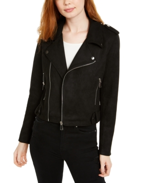 image of Vigoss Jeans Faux Suede Moto Jacket