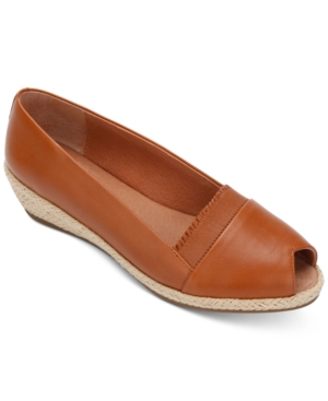 Gentle Souls By Kenneth Cole Women s Luci Ruffle A line Espadrille Wedges Women s Shoes In Cognac Leather ModeSens