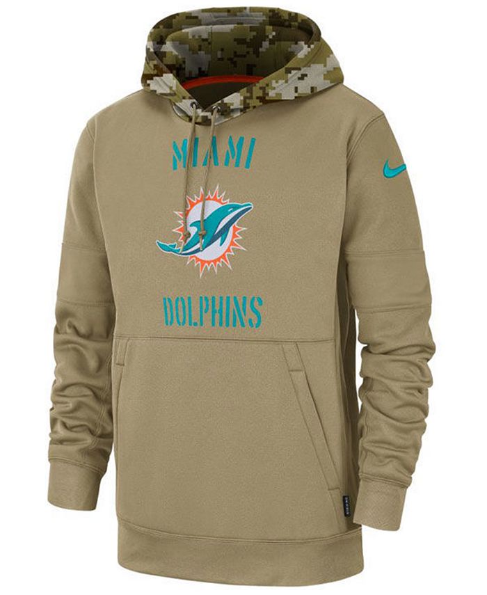 Nike Men's Miami Dolphins Salute To Service Therma Hoodie - Macy's