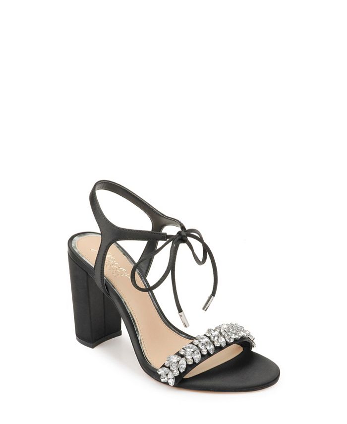 Jewel badgley mischka uzuri outlet embellished tie block heel sandal