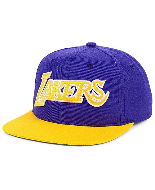 Mitchell Ness Los Angeles Lakers Wool 2 Tone Snapback Cap Reviews Sports Fan Shop By Lids Men Macy S