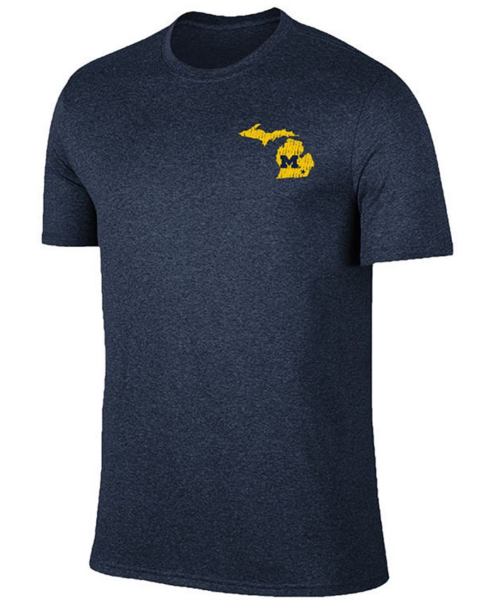 Retro Brand Men's Michigan Wolverines State Pride Dual Blend T-Shirt ...