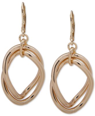 Anne Klein - Gold-Tone Double Link Orbital Drop Earrings