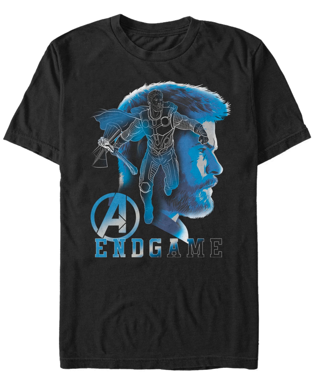 Marvel Men's Avengers Endgame Thor Side View Silhouette, Short Sleeve T-shirt