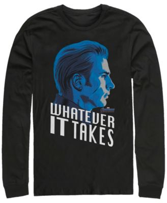 Marvel Men's Avengers Endgame Captain America Side View Whatever It Takes, Long Sleeve T-shirt