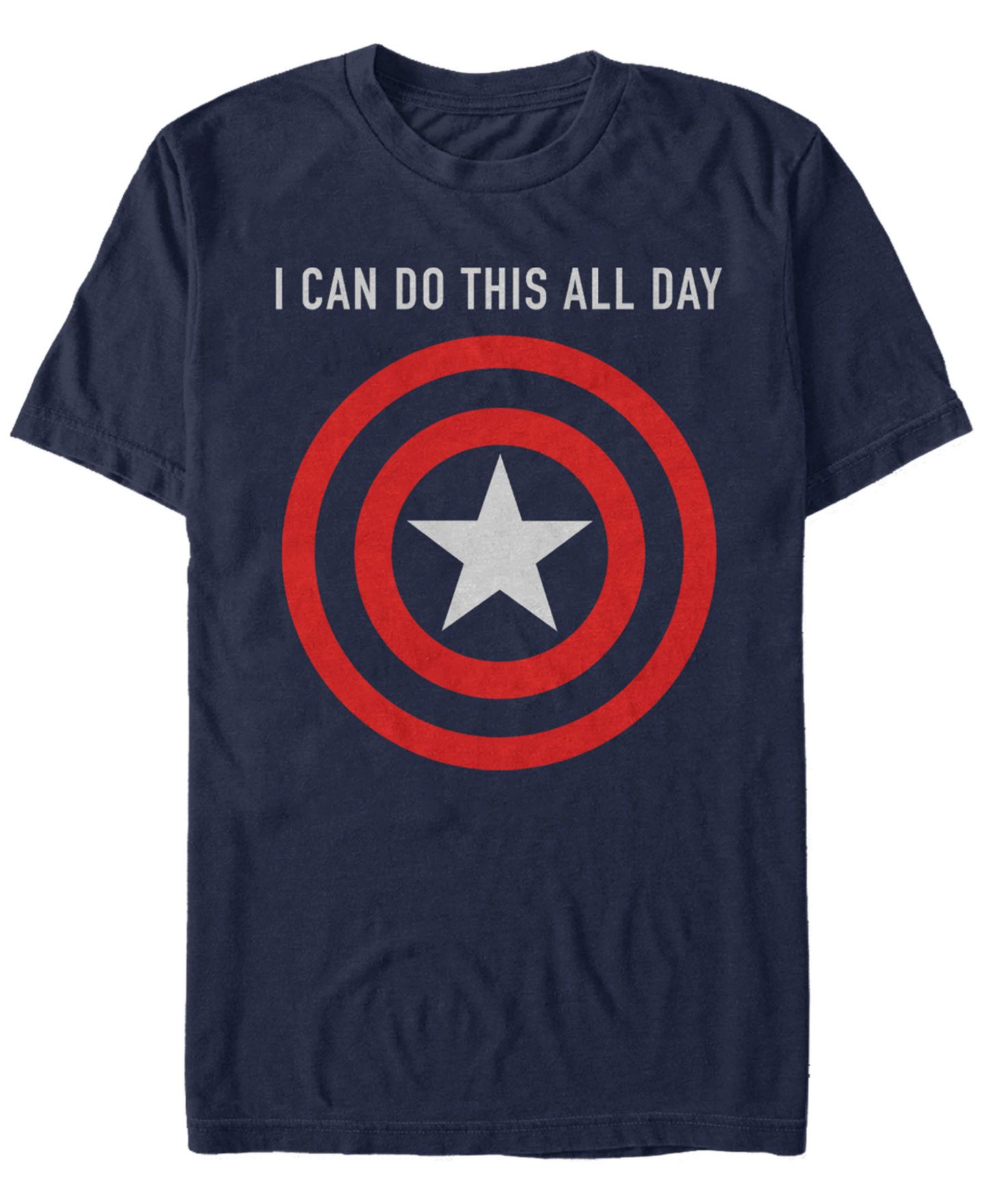 Мужская футболка Fifth Sun Marvel Captain America I Can Do This All Day Target Shield Chest Logo, Short Sleeve, цвет: Тёмно-синий — фото 1