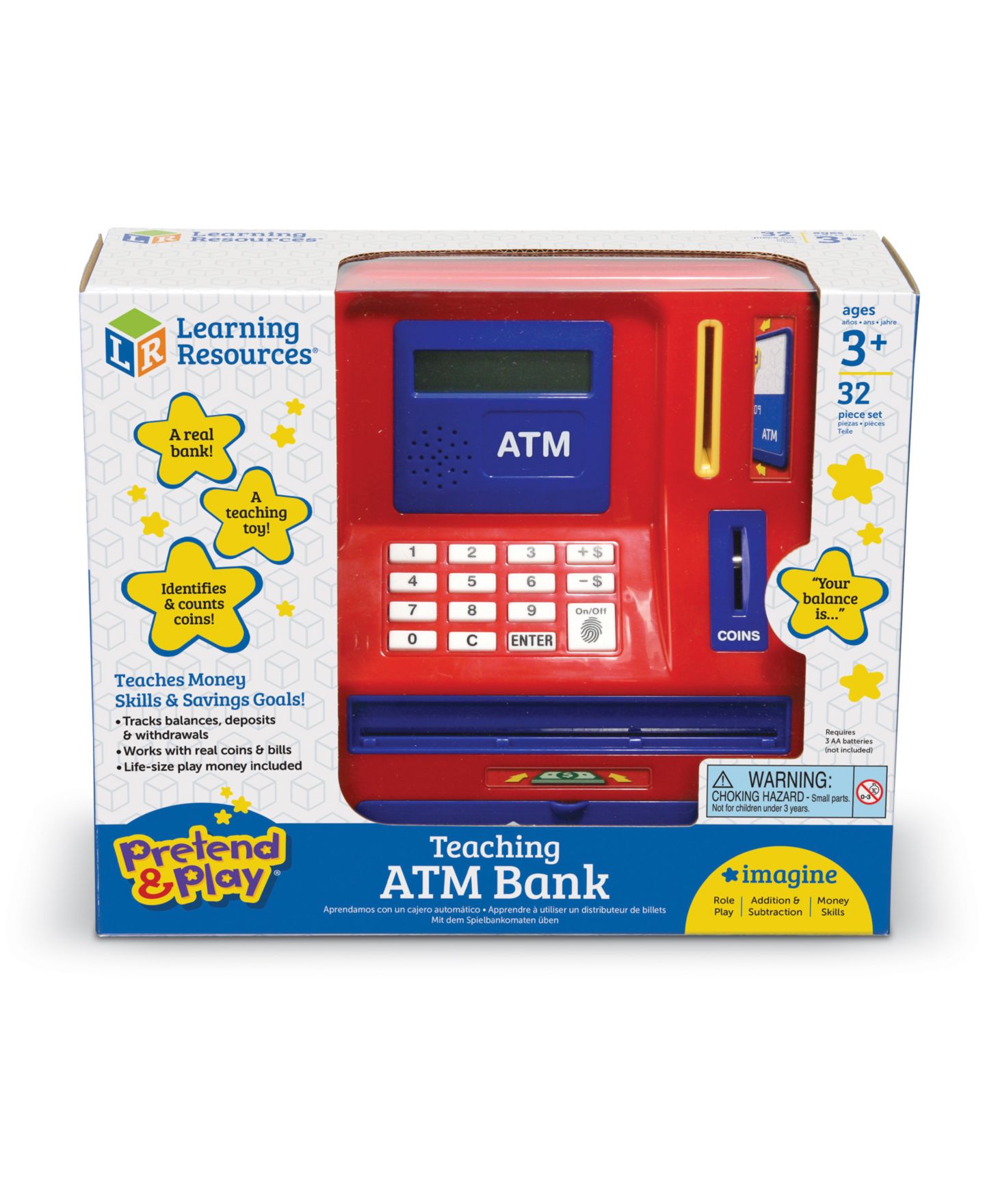 Детская игрушка Areyougame Pretend & Play Electronic Teaching ATM Bank, Ages 3+ — фото 6