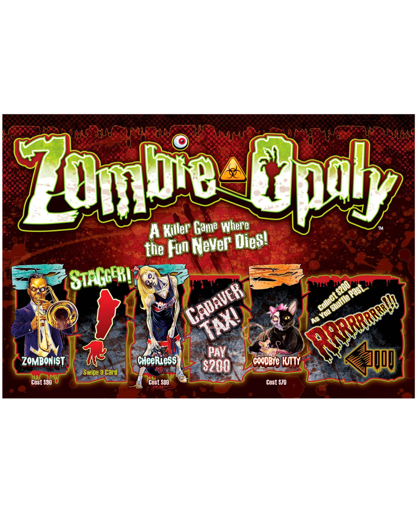 Детская настольная игра Late for the Sky Zombie-Opoly Game — фото 1
