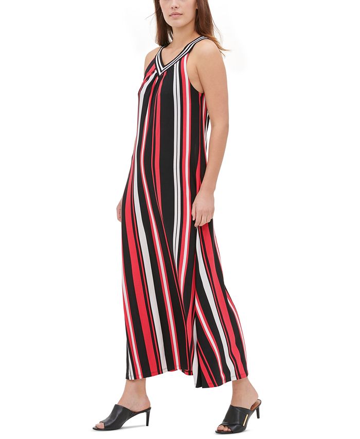 Calvin Klein Striped Maxi Dress - Macy's