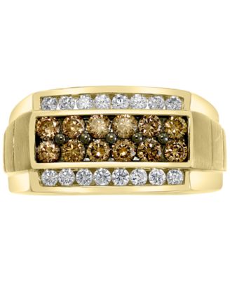 EFFY&reg; Men's Multi-Color Diamond Ring (1-3/8 ct. t.w.) in 14k Gold