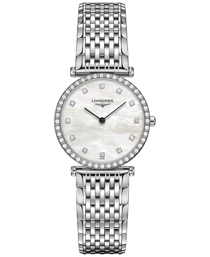 Longines - Women's Swiss La Grande Classique de  Diamond (3/8 ct. t.w.) Stainless Steel Bracelet Watch 29mm
