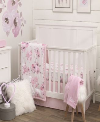 watercolor floral 9 piece crib bedding set