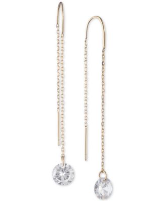 Gold-Tone Crystal Threader Earrings 