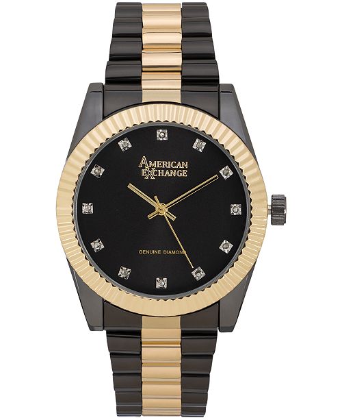 American Exchange Men S Genuine Diamond Collection Watch 41mm