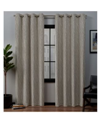 Exclusive Home Forest Hill Woven Blackout Grommet Top Window Curtain Panel Pair In Natural
