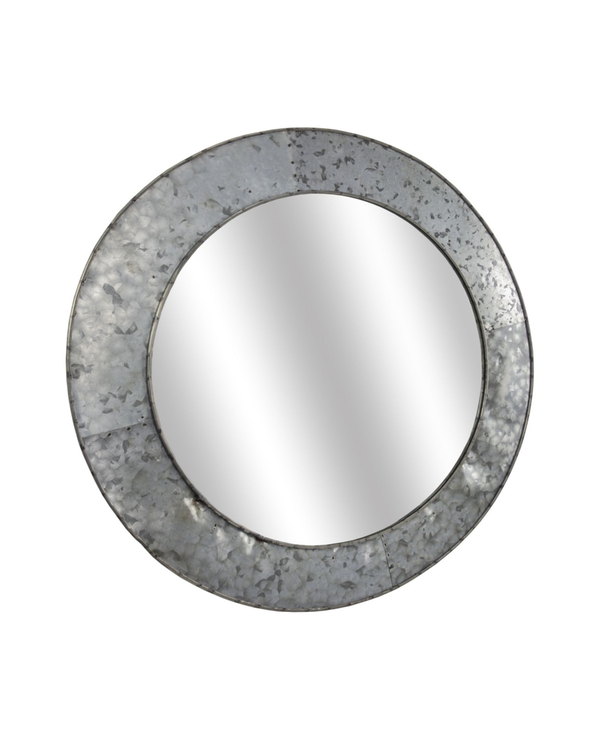 American Art Decor Galvanized Round Mirror - Gray