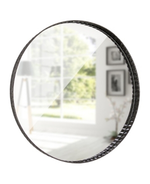 Crystal Art Gallery American Art Decor Galvanized Round Wall Vanity Mirror In Gray