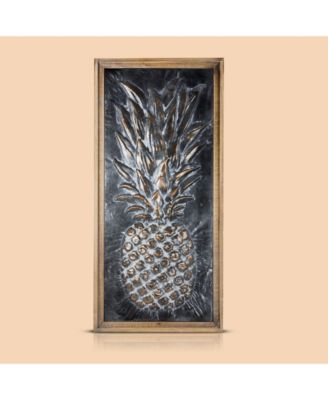 American Art Decor Framed Pineapple Wooden Art