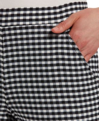 Hue Temp Tech Gingham-Print Trouser Leggings