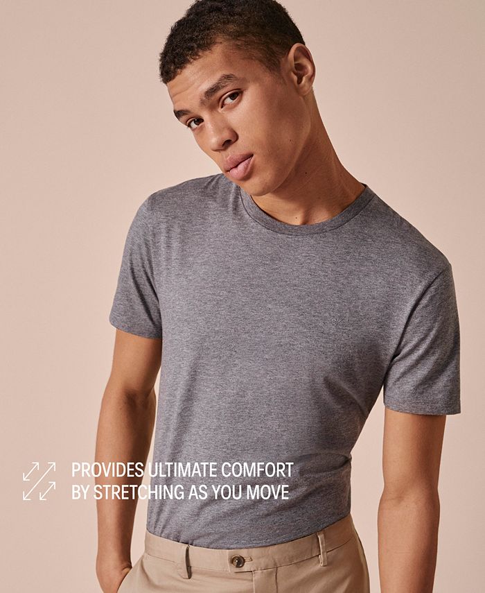 Calvin Klein Men's Liquid Touch Double Layer Crewneck T-Shirt, Gray, Size  Small