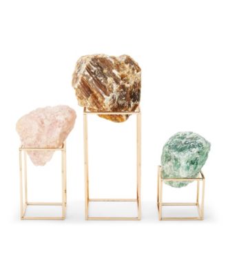 Two's Company - Set of 3 Stones on Stand A/3 Colors Iron/Stone