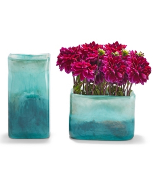 Two's Company Green To Blue Landscape Vases - Set Of 2