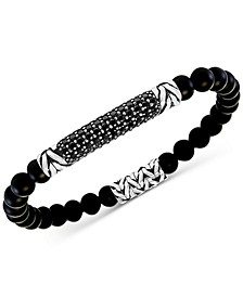 EFFY® Men's Onyx (6mm) Bead & Black Spinel Bracelet in Sterling Silver