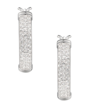 image of 1/2 ct. t.w. Round Shape Diamond Hoop Earring in Sterling Silver