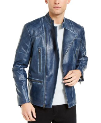 INC International Concepts INC Men's Braxton Faux Leather Moto Jacket ...
