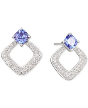 image of Tanzanite (1-1/10 ct. t.w.) & Diamond (5/8 ct. t.w.) Drop Earrings in 14k White Gold