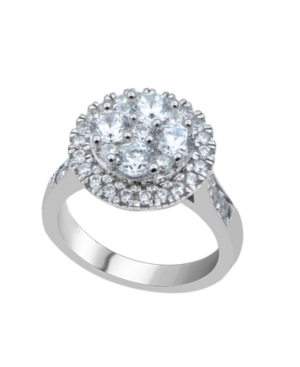 image of Diamond (2 ct. t.w.) Cluster Halo Ring in 14K White Gold