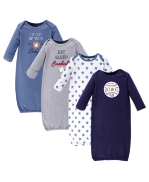 Hudson Baby Baby Girl Cotton Gowns 4-Pack