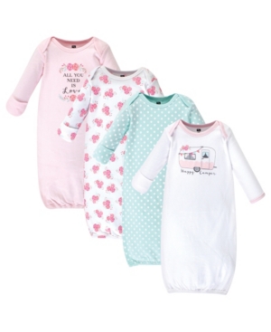 Hudson Baby Baby Girl Cotton Gowns 4-Pack