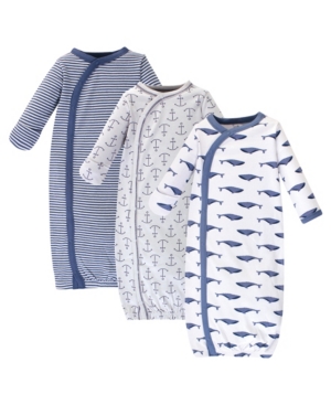 Touched By Nature Baby Girl Organic Kimono Gown 3-Pack
