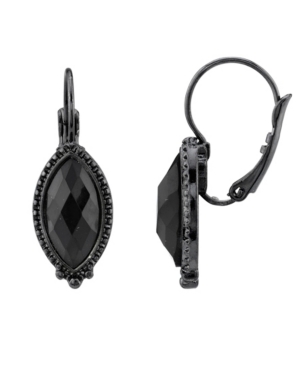 image of 2028 Black-Tone Navette Earrings