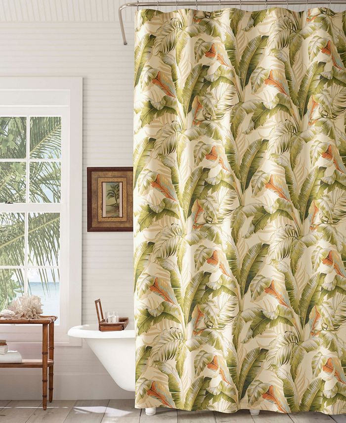 Palmiers 100 Cotton Shower Curtains, Tommy Bahama Palm Leaf Shower Curtain